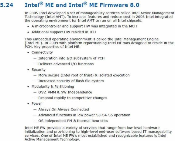 Описание функций технологий АМТ и V-PRO из официальной документации фирмы Intel