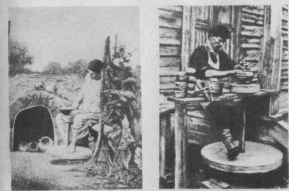 Гончар-українець та гончар при роботі.
 Гравюра Г.
 Зейфера.
  та малюнок М.
 Зінов'єва.
 Кінець XIX сторіччя