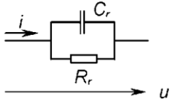 Упрощенная эквивалентная схема резистора R с сосредоточенными параметрами без учета индуктивной составляющей