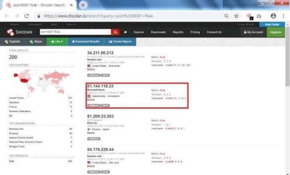 Пример работы Shodan Пример работы Shodan